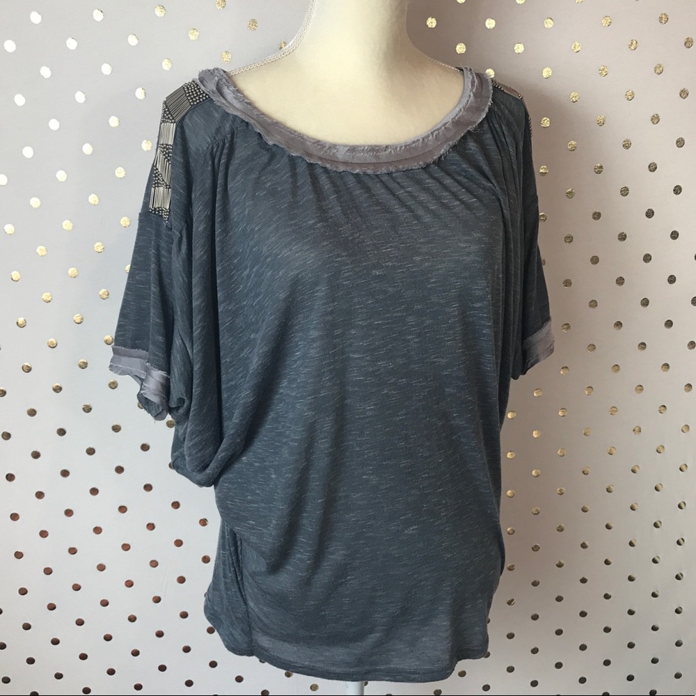 🥳 3/$25 Miss Me Dolman Sleeve Beaded T-Shirt